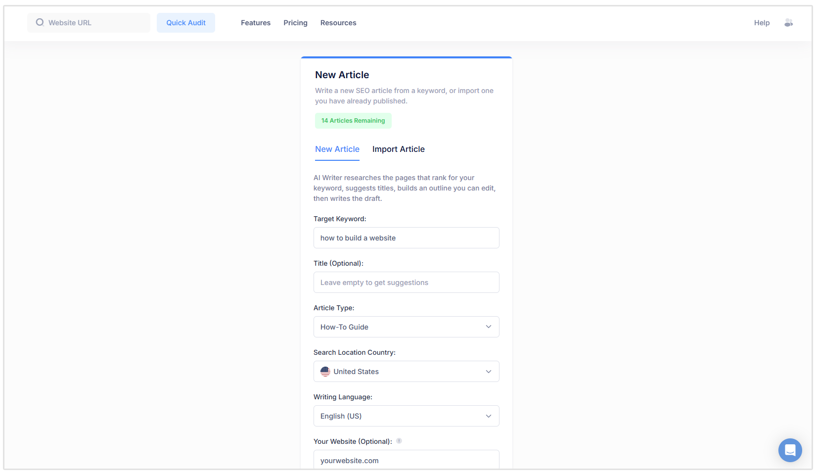 Create new article